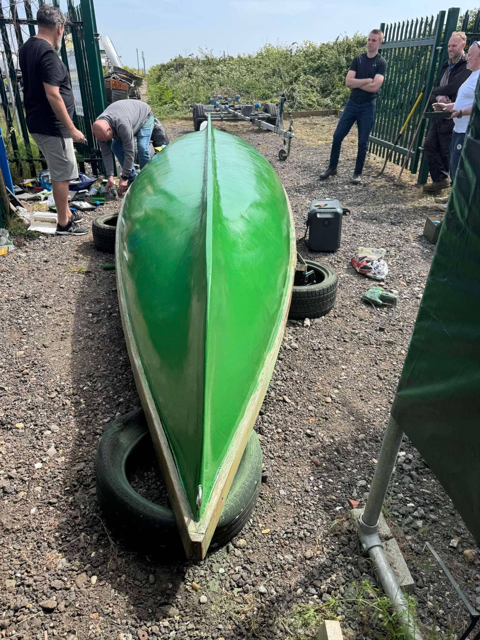 Stern end, green hull