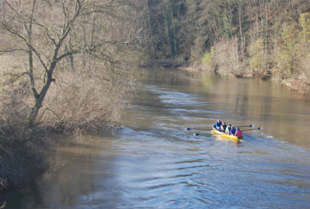 rowing on the river severn in Staffordshire